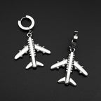 Aircraft Plane Airplane Earrings For Women Men Stainless Steel Silver Color Simple Cute Fashion Charm Dangle Ear Jewelry Gifts