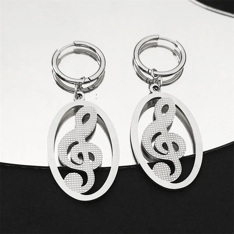 Musical Symbol Treble Clef Note Hoop Earrings for Women Men Music Lover Student Graduation Dangle Earring Jewelry E3550S06