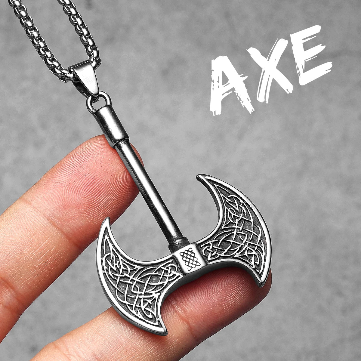 PENDRA Edged Axe Carving Steel Necklace