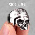 PENDRA Rider Life Skull Steel Ring