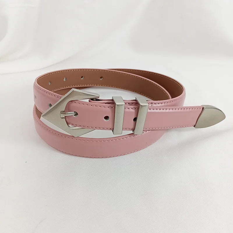 Real Cowhide Leather Belt For Women Punk Decoration Casual Pants Jeans Wide Clothes Waist Belt Retro Fashion Women's Waistband