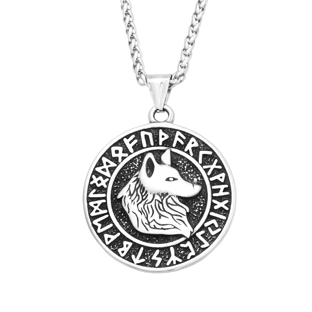 PENDRA Wolfcrest Viking Wolf Head Necklace