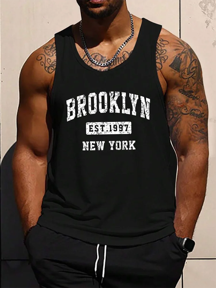Summer Exercise Fitness Men's Tank Top Outdoor Sports Loose Comfortable Men's Sleeveless Tee Daily Street Men's Fashion Tank Top