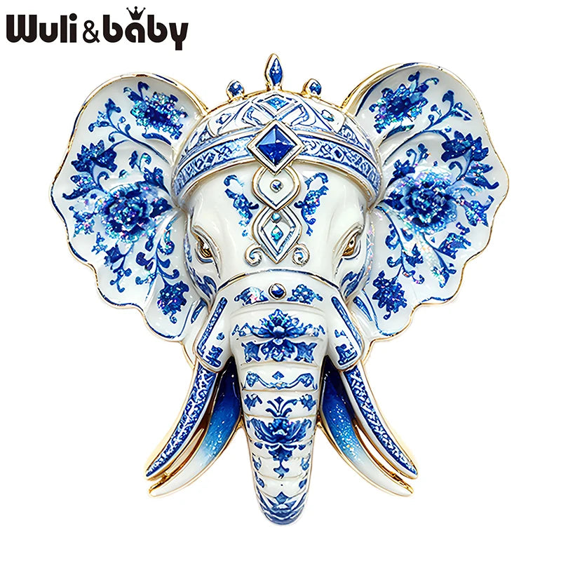 PENDRA Majestic Elephant Enamel Brooch