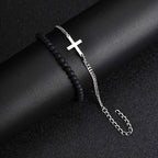 PENDRA Cross Beaded Stone Bracelet
