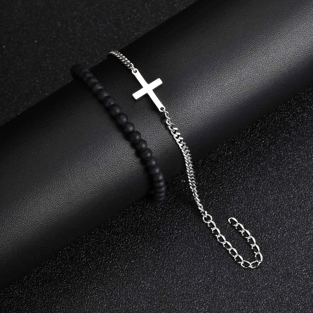 PENDRA Cross Beaded Stone Bracelet