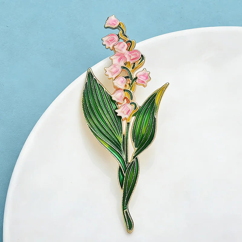 PENDRA Liliana Elegant Enamel Lily Flower Brooch