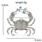 PENDRA Crabspark 2-Color Rhinestone Crab Brooch