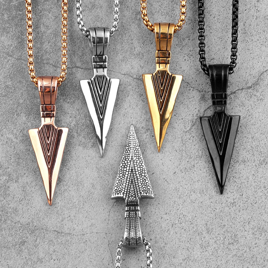 PENDRA Spartan Spearhead Boyfriend Steel Necklace