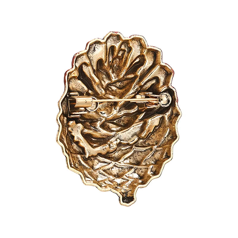 PENDRA Pineora Vintage Enamel Pinecone Brooch