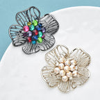 PENDRA Hollowa Rhinestone Hollow Flower Brooch