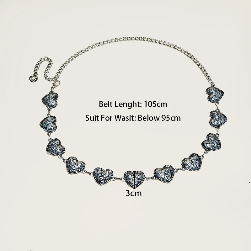 Silver Retro Waist Chain Accessory Metal Chain Belt Women's New Summer Versatile Match Skirts Pants Thin Leather Belt Trendy