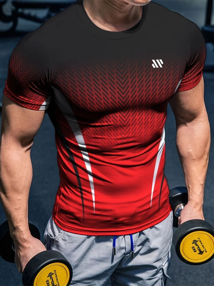 PENDRA Workout Training Loose Comfortable Printed Short Sleeve T-Shirt