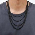 PENDRA Twisted Black Rope Chain Necklace