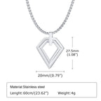 PENDRA Square Geometric Hollow Pendant Necklace
