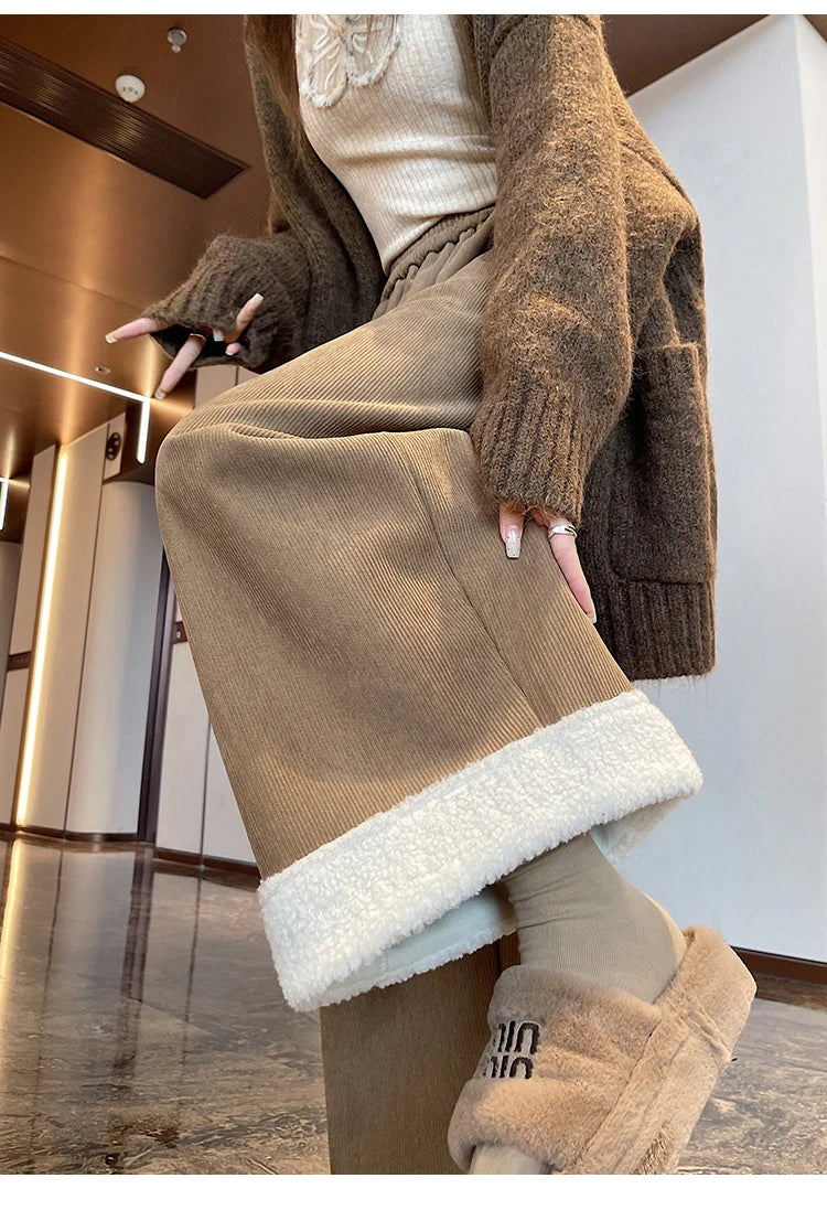 PENDRA Corduroy Splicing Lamb Pants