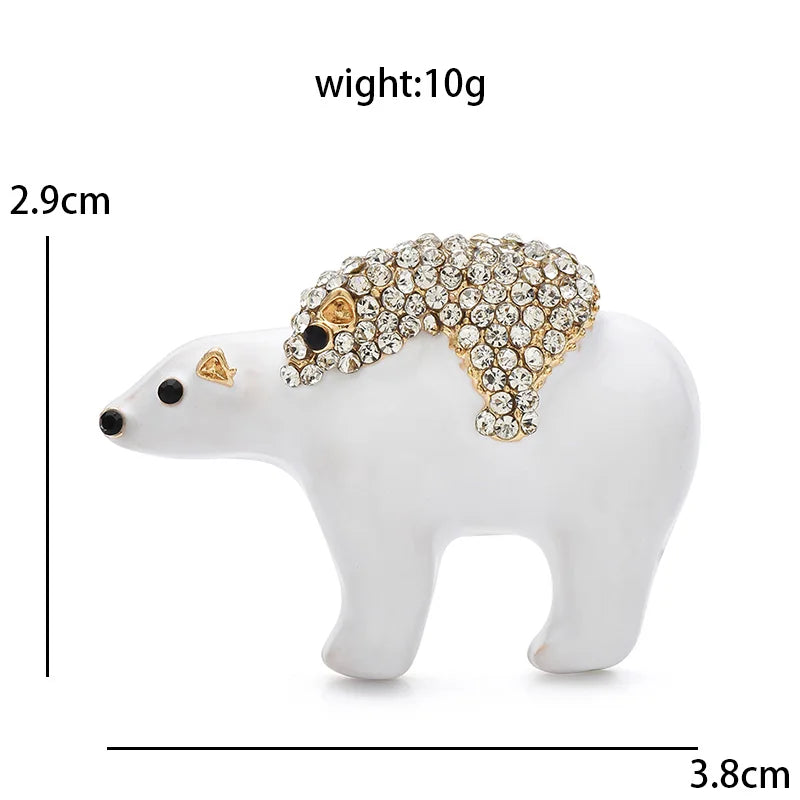 PENDRA Tender Bears Enamel Animal Brooch