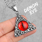 Demon Red Yellow Eye Long Men Necklaces Pendants Chain Punk for Boyfriend Male Stainless Steel Jewelry Creativity Gift Wholesale
