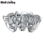 PENDRA Art Three Faces Brooch