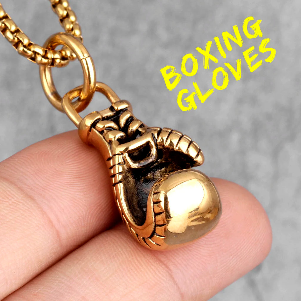 PENDRA Boxing Gloves Boxer Steel Necklace