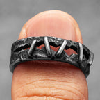 PENDRA Suture Rock Stranger Steel Ring