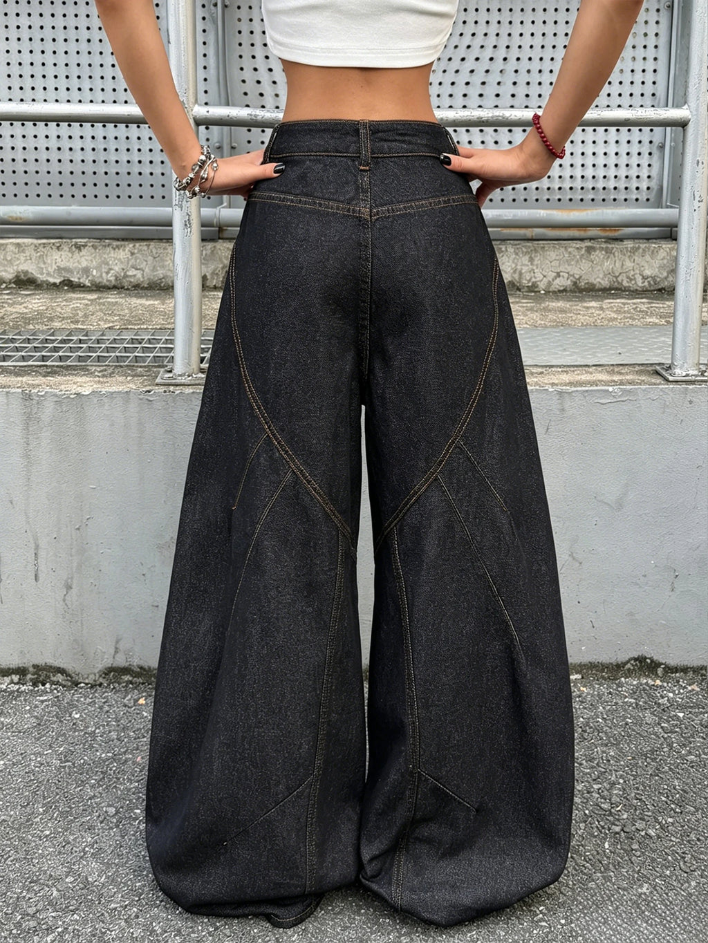PENDRA American Buttoned Splicing Jeans