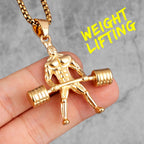 PENDRA Weightlifting Fitness Bodybuilding Steel Necklace