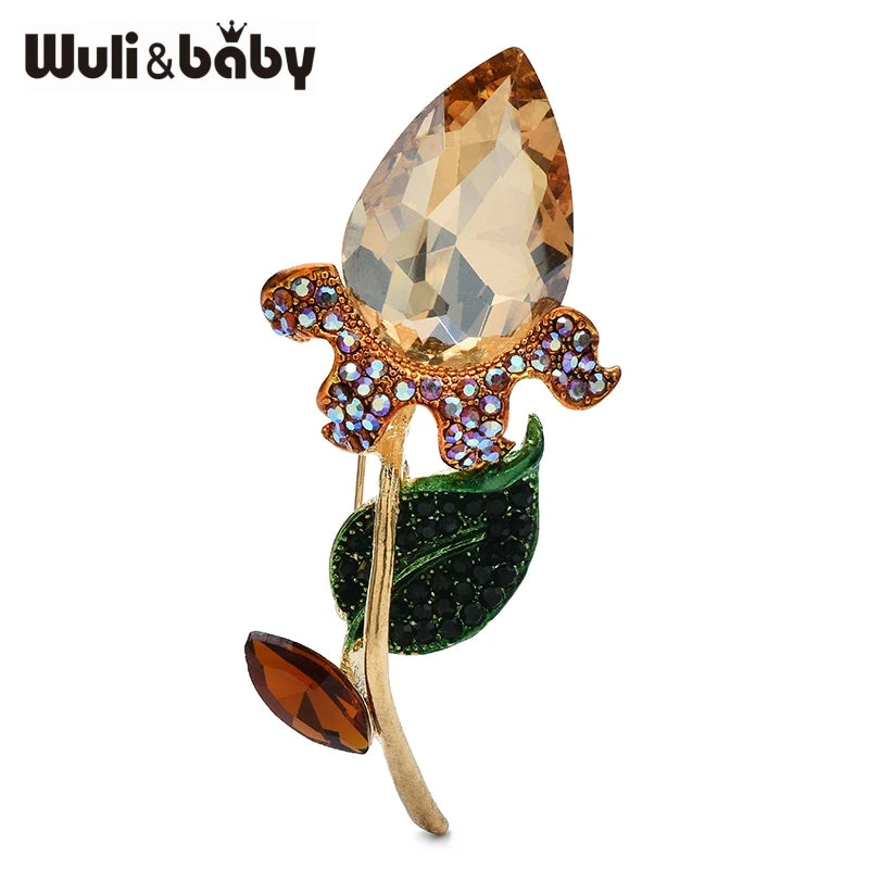 PENDRA Tulippa Classical Crystal Tulip Brooch