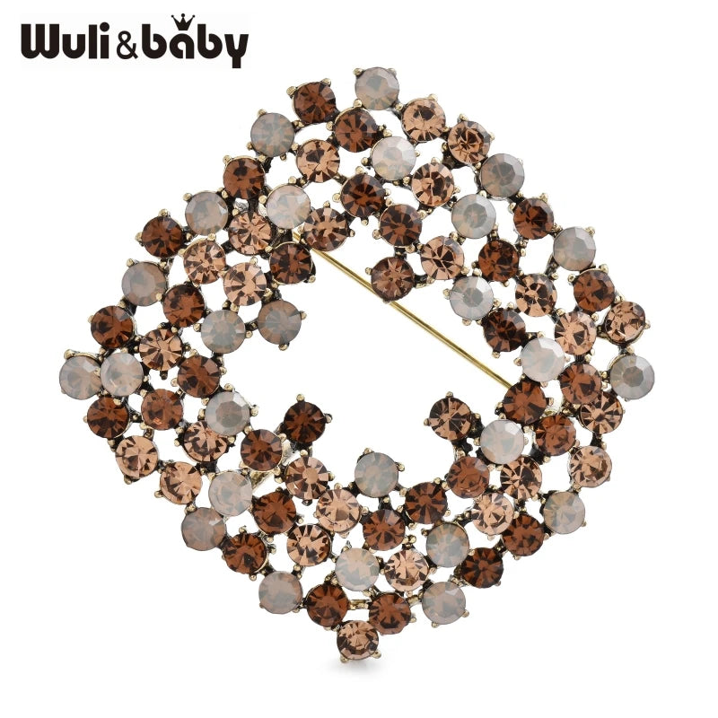 PENDRA Rhombelle Rhinestone Geometric Rhombus Brooch