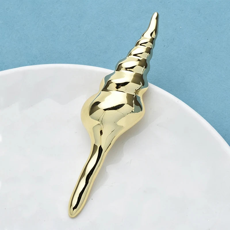 PENDRA Seashell Conch Stainless Steel Brooch
