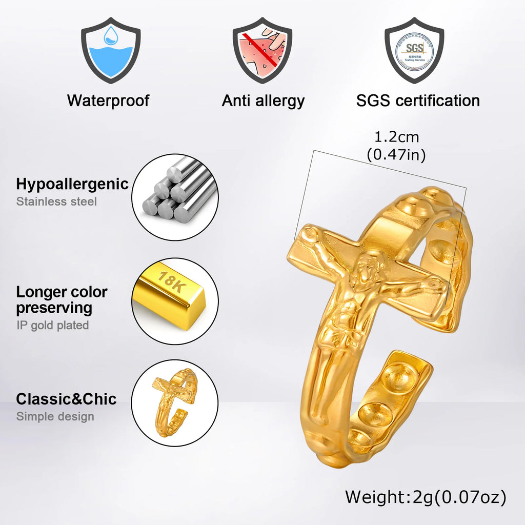 PENDRA Quinorin Cross Charm Ring
