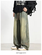 PENDRA Embroidery Washed Straight Pants