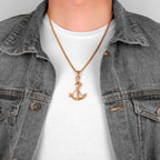 PENDRA Golden Anchor Boyfriend Steel Necklace