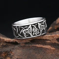 PENDRA Wolfduo Nordic Double Wolf Ring
