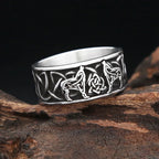 PENDRA Wolfduo Nordic Double Wolf Ring