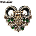 PENDRA Zodiac Heritage Rhinestone Goat Brooch