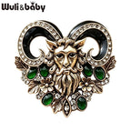 PENDRA Zodiac Heritage Rhinestone Goat Brooch