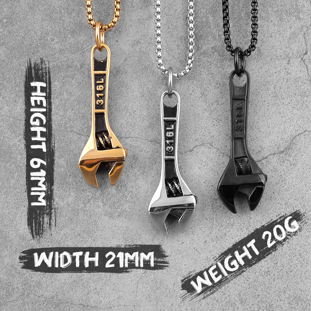 PENDRA Worker Wrench Boyfriend Steel Necklace