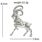 PENDRA Minimal Goat Polished Alloy Brooch