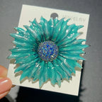 PENDRA Sunbrowna Enamel Brown Sunflower Brooch