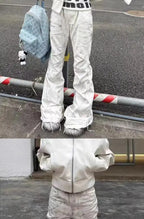 Spring Summer 2026 Trendy Brand Versatile Ruffian Handsome Ripped Flare Young Light Weight Casual Jeans Hip Hop Long Pants Men