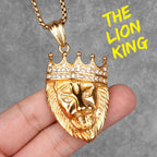 Luxury Lion King Animal Mens Long Necklaces Pendants Chain HipHop for Boy Male Stainless Steel Jewelry Creativity Gift Wholesale