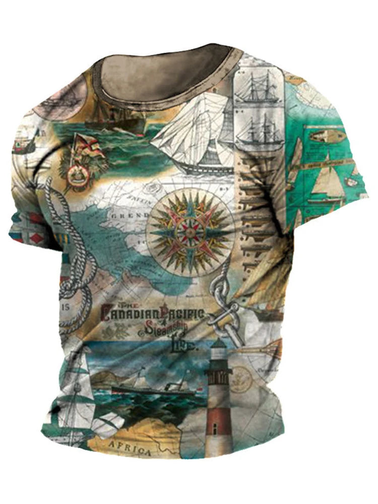 PENDRA Printed Sports Ship T-Shirt