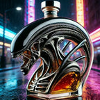 Novelty Alien Creature Whiskey Decanter, Unique Glass Bottle for Sci-Fi Gifting & Home Bar Decor Alien Xenomorph