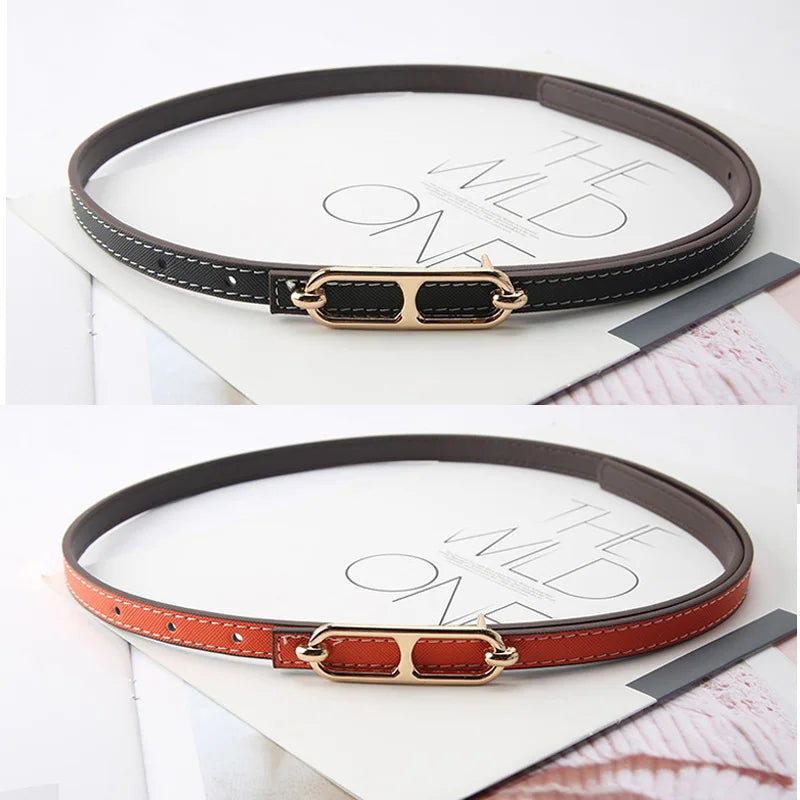 New Elegant women's Pu leather belt decorated ins fashion student trend luxury designer Brands thin waistband For Dress Jeans