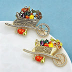 PENDRA Veggiecart Vintage Vegetable Cart Brooch