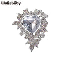 PENDRA Amoria Crystal Heart Flower Brooch
