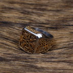 PENDRA Viking Trident Gold Steel Ring