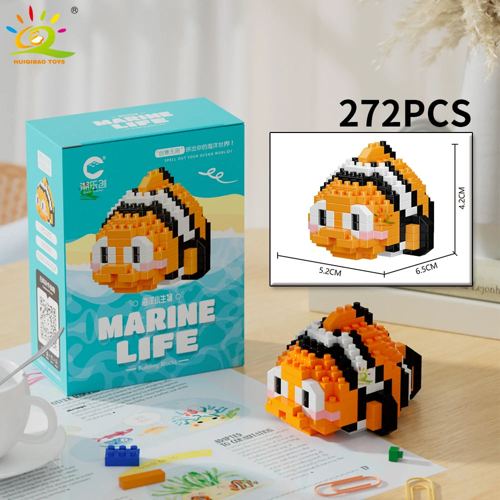 PENDRA Cute Shark Micro Building Set