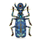 PENDRA Beetle Prism 4-Color Crystal Enamel Beetle Brooch